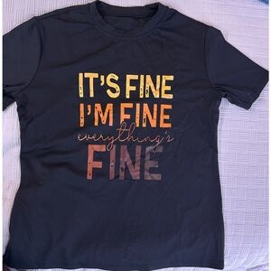 Black Graphic T-Shirt with Colorful Text